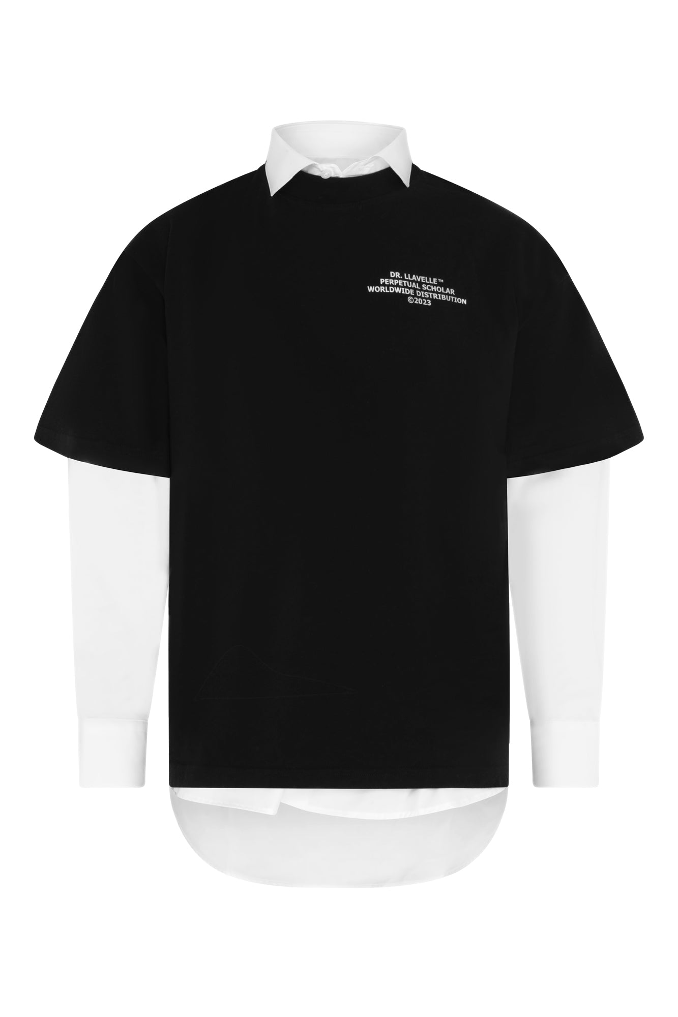 DR LLAVELLE LAYERED BLACK T-SHIRT