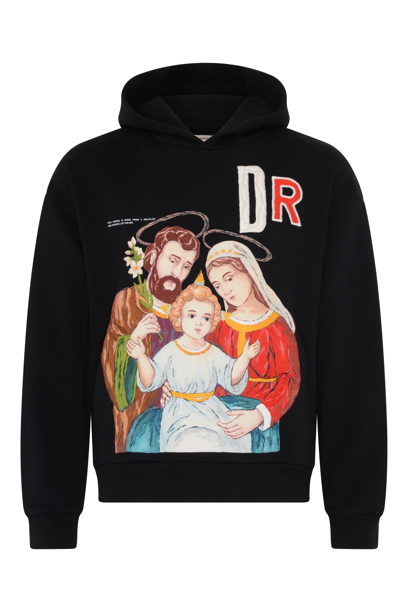 DR LLAVELLE BLACK EMBROIDERED HOODIE