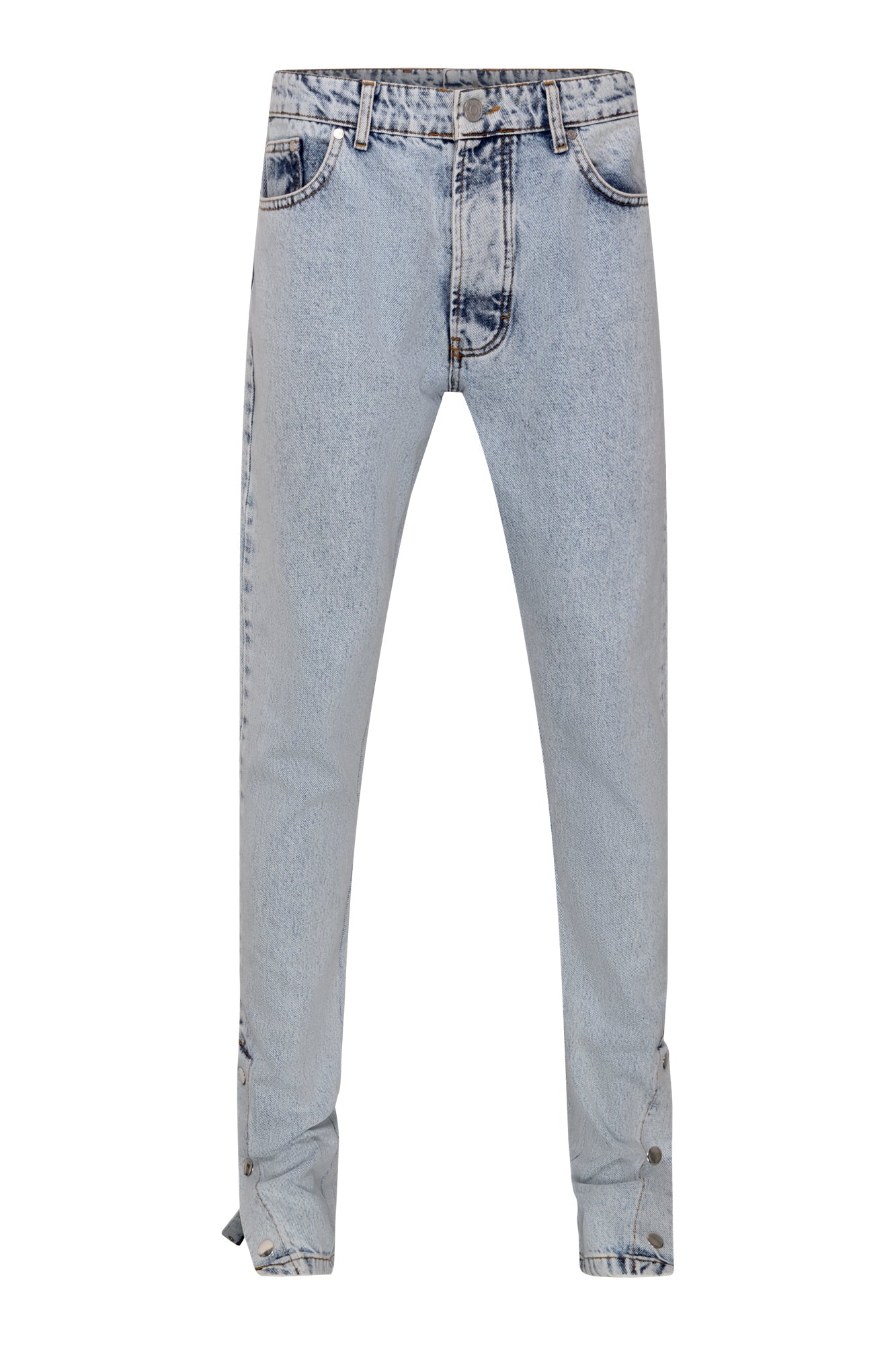 DR LLAVELLE DENIM BLUE BUTTON FLARE JEANS