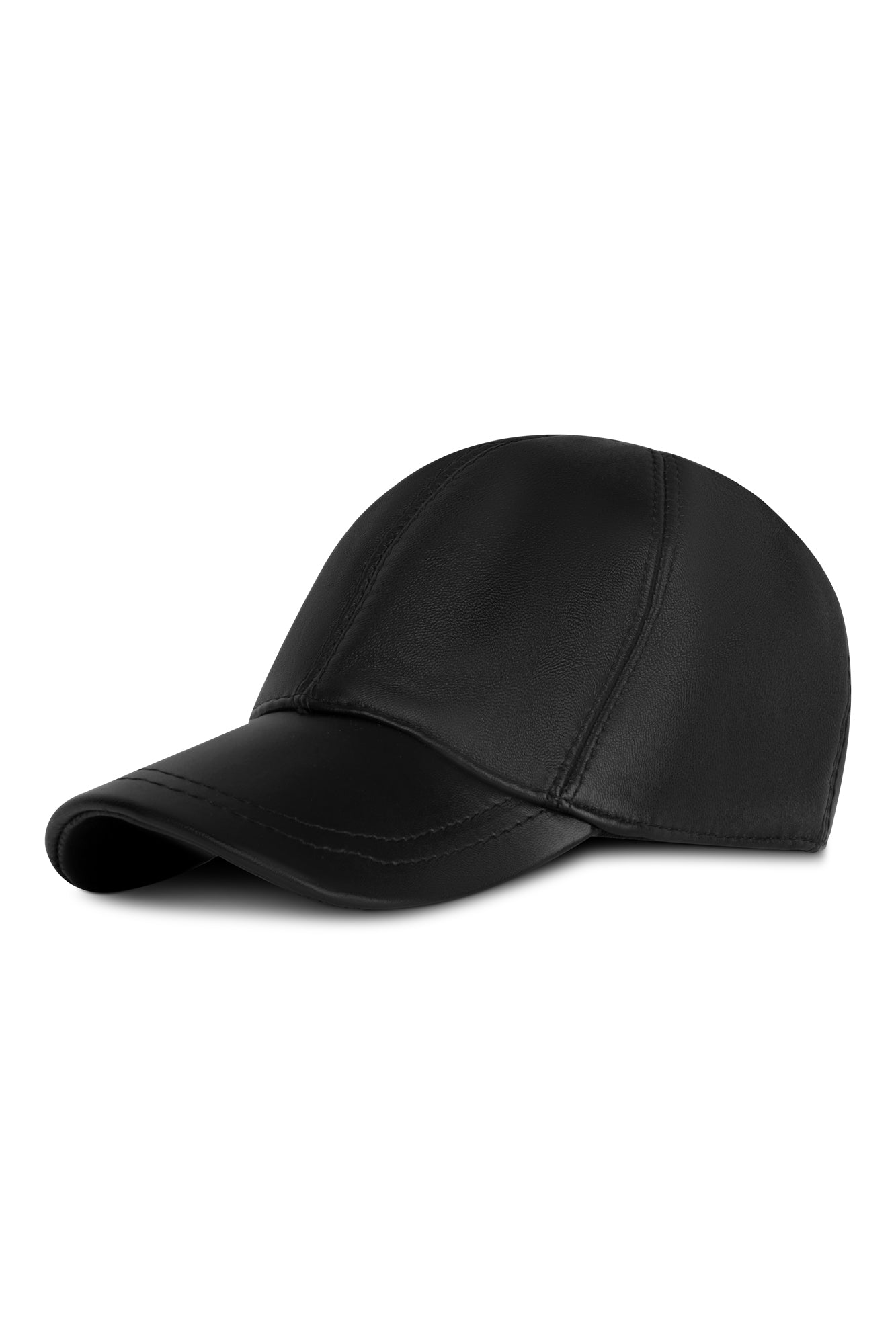 DR LLAVELLE LEATHER BLACK CAP