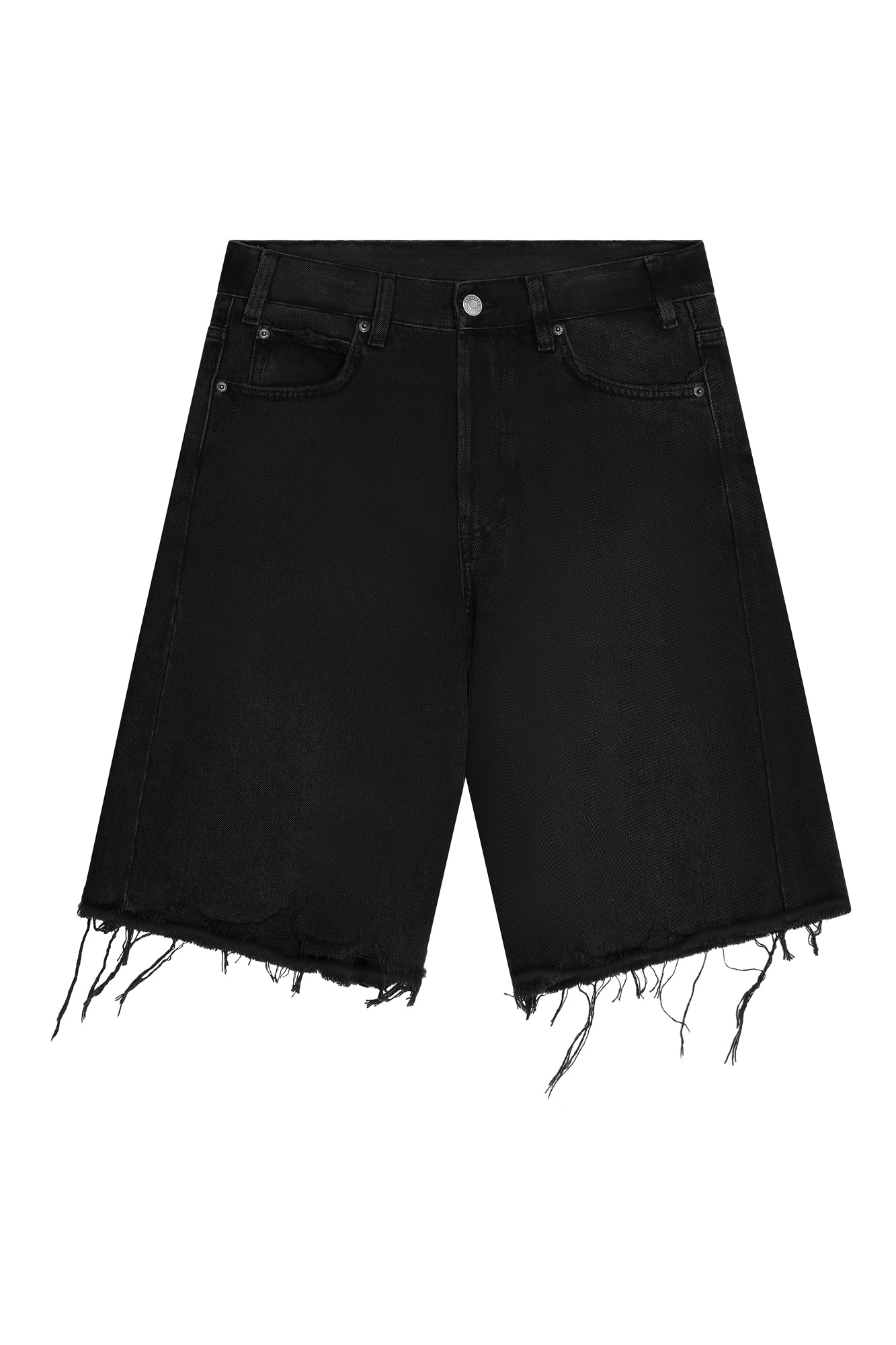 DR LLAVELLE BLACK DISTRESSED DENIM SHORTS