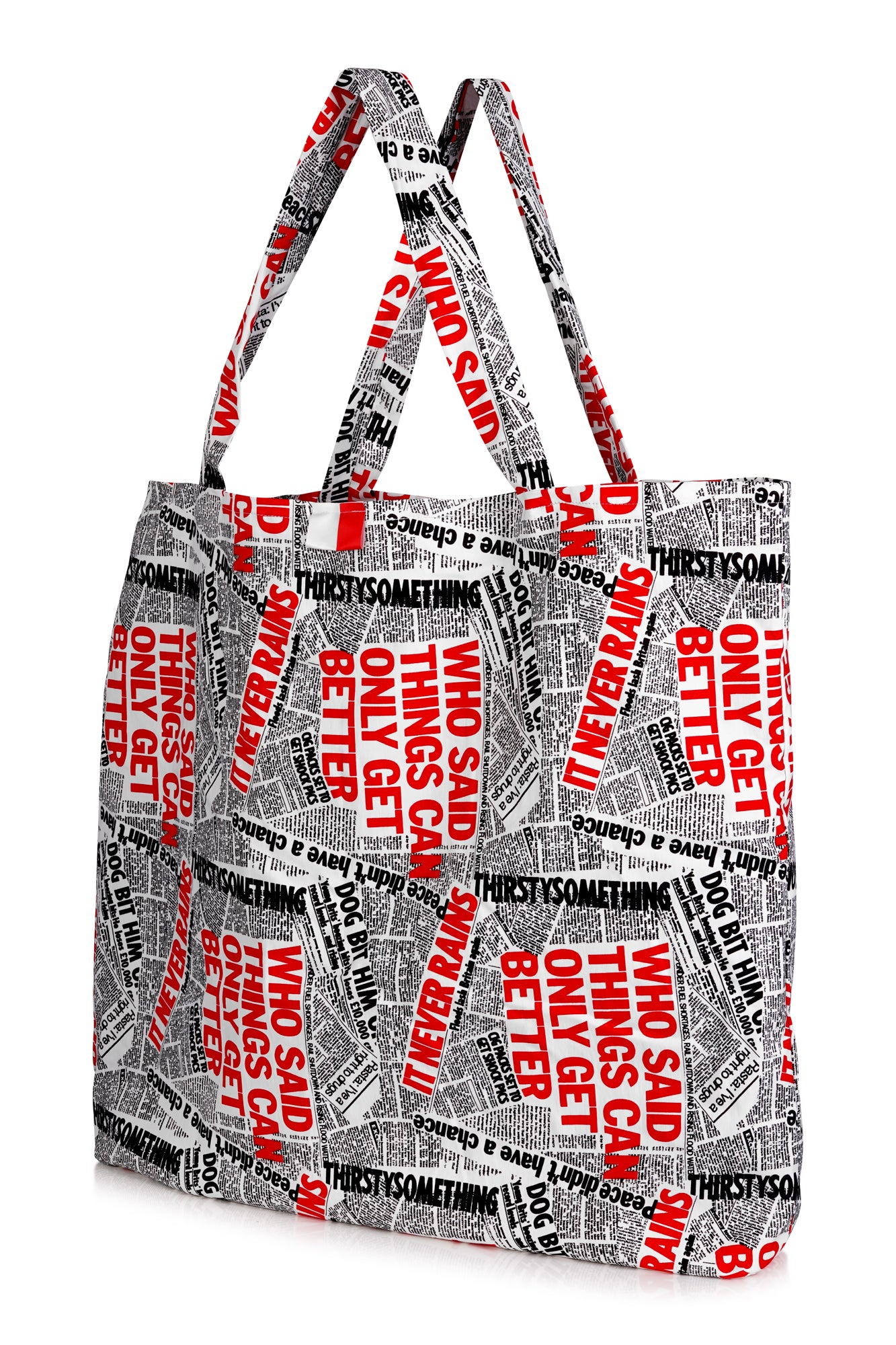 DR LLAVELLE NEWSPAPER PRINT TOTE BAG