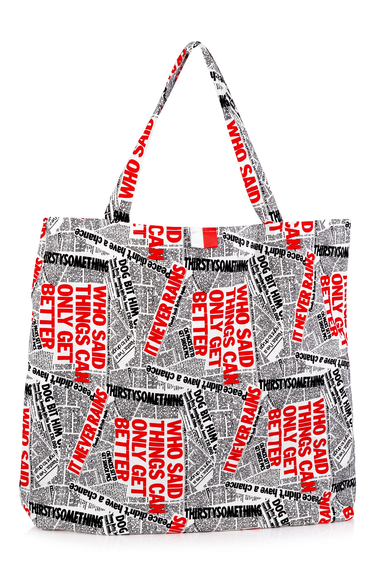DR LLAVELLE NEWSPAPER PRINT TOTE BAG