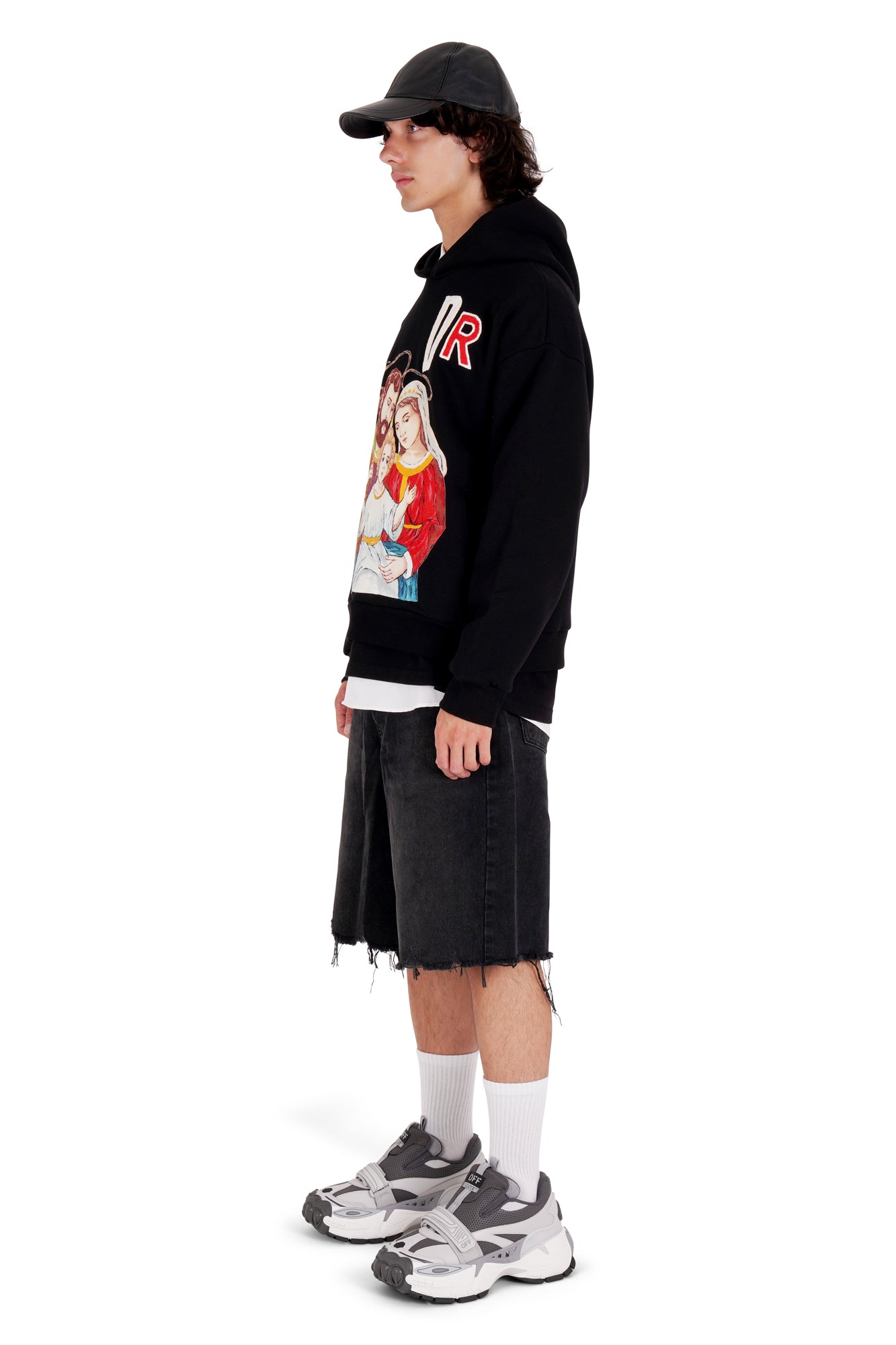 DR LLAVELLE BLACK DISTRESSED DENIM SHORTS