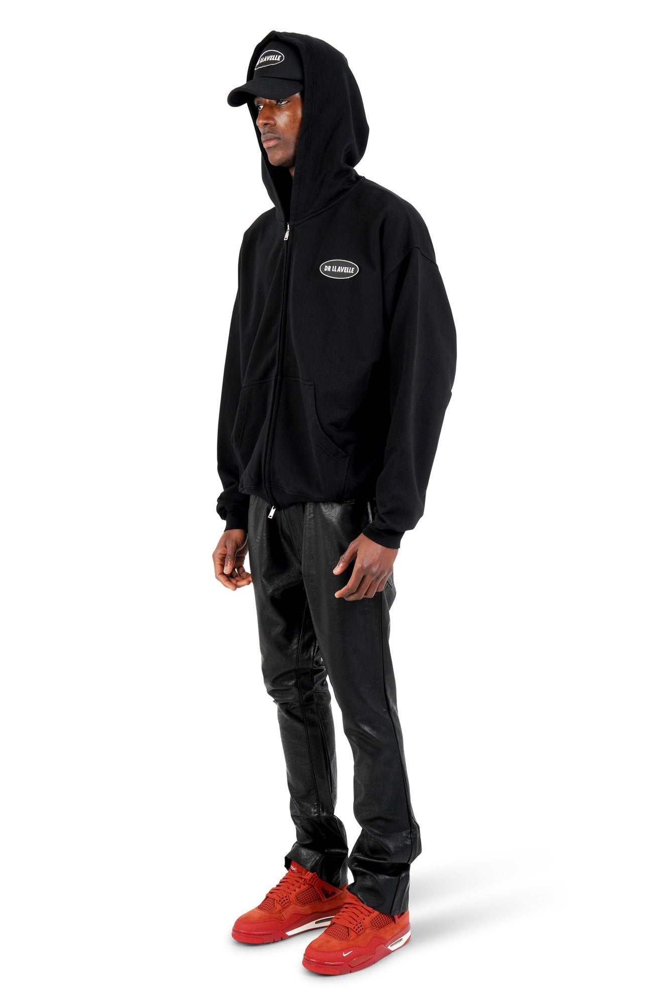 DR LLAVELLE BLACK LOGO HEAVYWEIGHT HOODIE