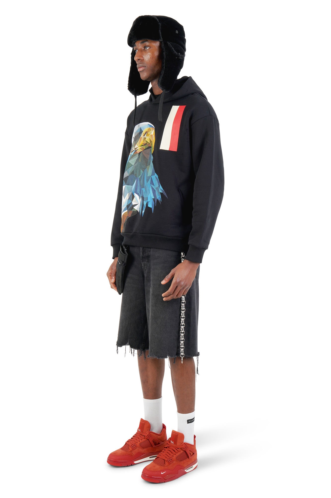 DR LLAVELLE BLACK HAND PAINTED HOODIE