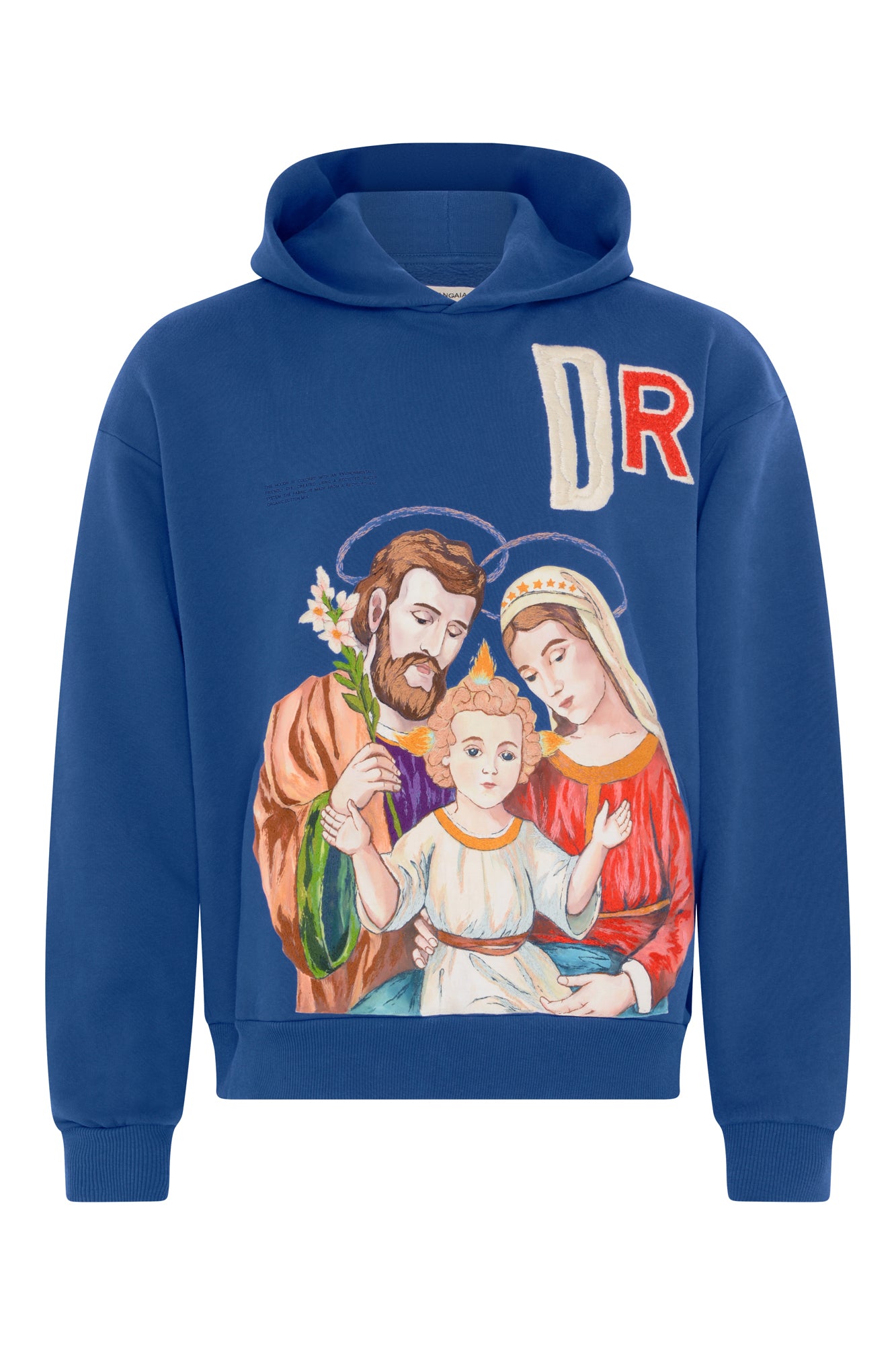 DR LLAVELLE BLUE EMBROIDERED HOODIE